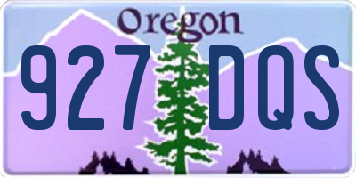 OR license plate 927DQS
