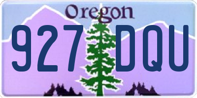 OR license plate 927DQU