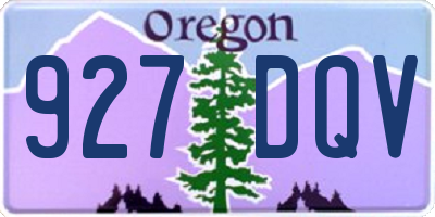 OR license plate 927DQV