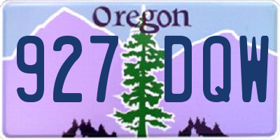 OR license plate 927DQW