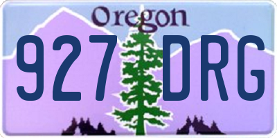 OR license plate 927DRG