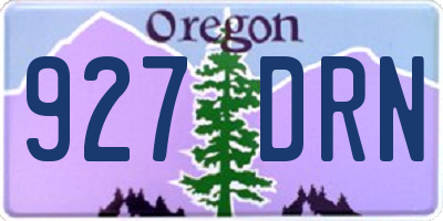OR license plate 927DRN