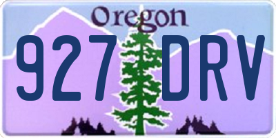 OR license plate 927DRV