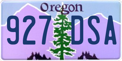 OR license plate 927DSA