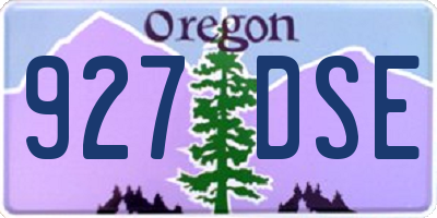 OR license plate 927DSE
