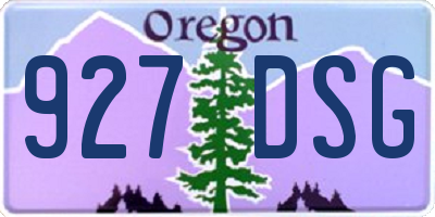 OR license plate 927DSG