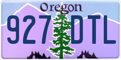 OR license plate 927DTL