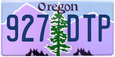 OR license plate 927DTP