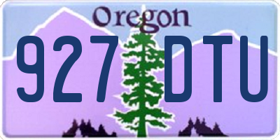 OR license plate 927DTU