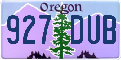 OR license plate 927DUB