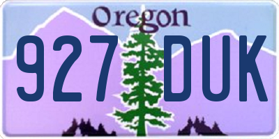 OR license plate 927DUK
