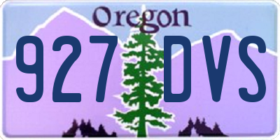 OR license plate 927DVS