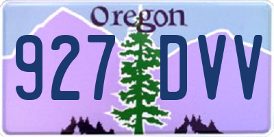 OR license plate 927DVV