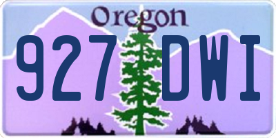 OR license plate 927DWI
