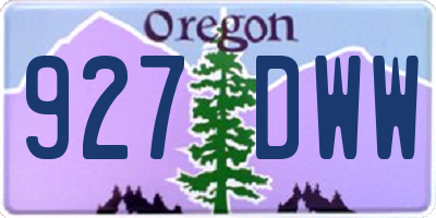 OR license plate 927DWW