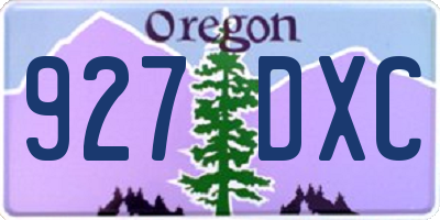 OR license plate 927DXC