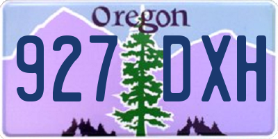 OR license plate 927DXH