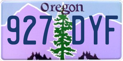 OR license plate 927DYF