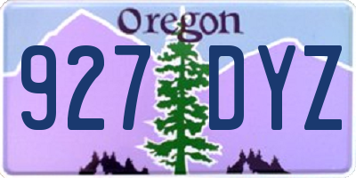 OR license plate 927DYZ