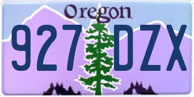 OR license plate 927DZX
