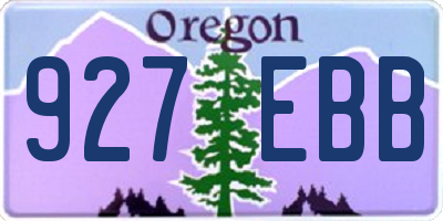 OR license plate 927EBB