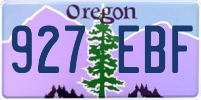 OR license plate 927EBF