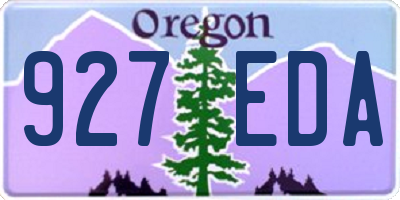 OR license plate 927EDA