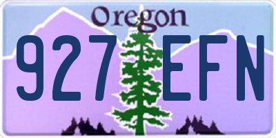 OR license plate 927EFN