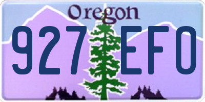 OR license plate 927EFO