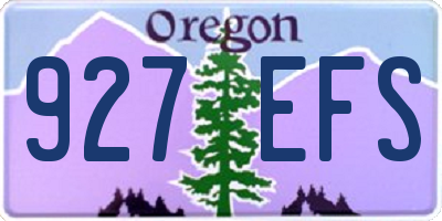 OR license plate 927EFS
