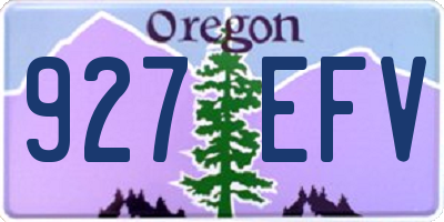 OR license plate 927EFV
