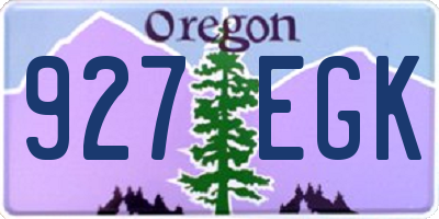 OR license plate 927EGK