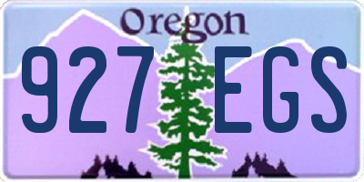 OR license plate 927EGS