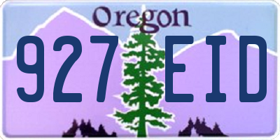 OR license plate 927EID