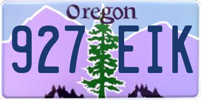 OR license plate 927EIK