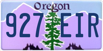 OR license plate 927EIR