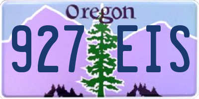 OR license plate 927EIS