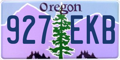 OR license plate 927EKB
