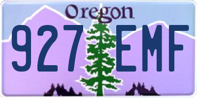 OR license plate 927EMF