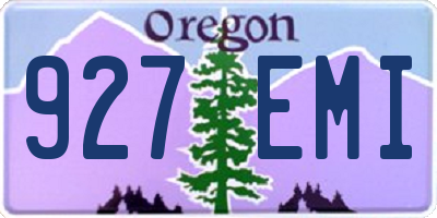 OR license plate 927EMI