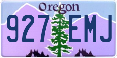 OR license plate 927EMJ