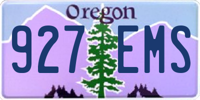 OR license plate 927EMS