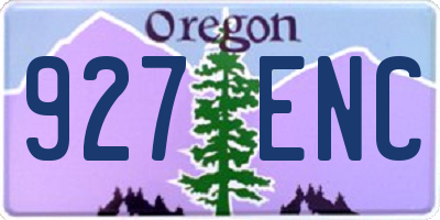 OR license plate 927ENC