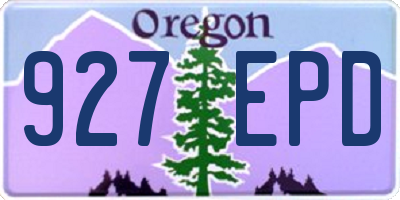 OR license plate 927EPD