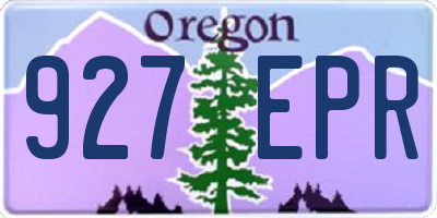 OR license plate 927EPR
