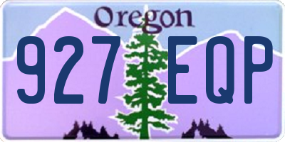 OR license plate 927EQP