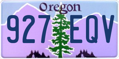 OR license plate 927EQV