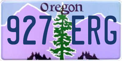 OR license plate 927ERG