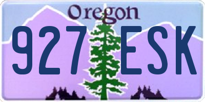 OR license plate 927ESK