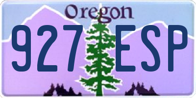 OR license plate 927ESP